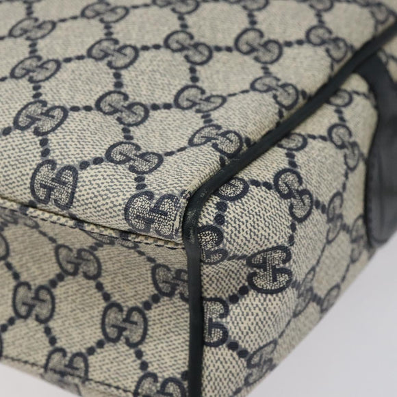 GUCCI GG Supreme Sherry Line Hand Bag PVC Leather Navy Red 010 378 Auth BD957