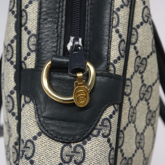 GUCCI GG Supreme Sherry Line Hand Bag PVC Leather Navy Red 010 378 Auth BD957