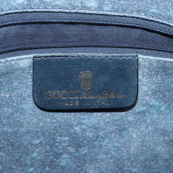 GUCCI GG Supreme Sherry Line Hand Bag PVC Leather Navy Red 010 378 Auth BD957