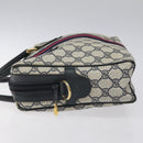GUCCI GG Supreme Sherry Line Hand Bag PVC Leather Navy Red 010 378 Auth BD957-5