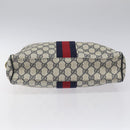 GUCCI GG Supreme Sherry Line Hand Bag PVC Leather Navy Red 010 378 Auth BD957-9