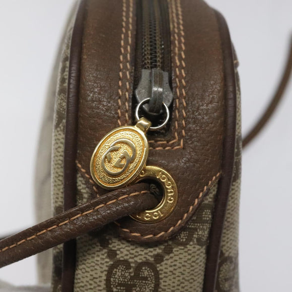 GUCCI GG Supreme Web Sherry Line Shoulder Bag PVC Beige 156 02 066 Auth BD958