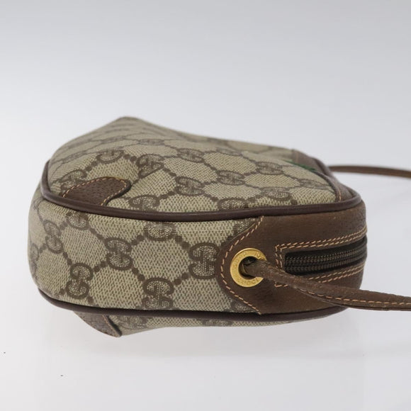 GUCCI GG Supreme Web Sherry Line Shoulder Bag PVC Beige 156 02 066 Auth BD958