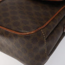 CELINE Macadam Canvas Shoulder Bag PVC Leather Brown Gold Auth BD960-14