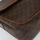 CELINE Macadam Canvas Shoulder Bag PVC Leather Brown Gold Auth BD960-15
