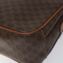 CELINE Macadam Canvas Shoulder Bag PVC Leather Brown Gold Auth BD960-16