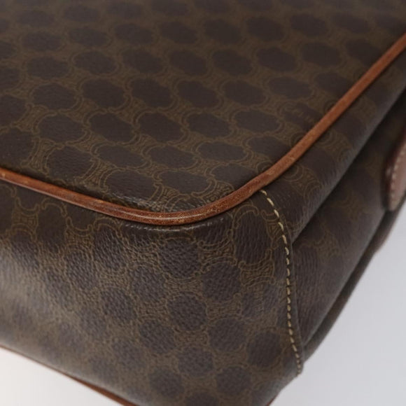 CELINE Macadam Canvas Shoulder Bag PVC Leather Brown Gold Auth BD960