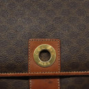 CELINE Macadam Canvas Shoulder Bag PVC Leather Brown Gold Auth BD960-17