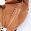 CELINE Macadam Canvas Shoulder Bag PVC Leather Brown Gold Auth BD960-10