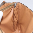 CELINE Macadam Canvas Shoulder Bag PVC Leather Brown Gold Auth BD960-20