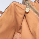 CELINE Macadam Canvas Shoulder Bag PVC Leather Brown Gold Auth BD960-21