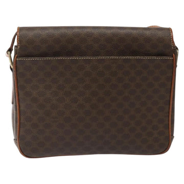 CELINE Macadam Canvas Shoulder Bag PVC Leather Brown Gold Auth BD960 - 0