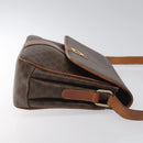 CELINE Macadam Canvas Shoulder Bag PVC Leather Brown Gold Auth BD960-3