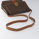 CELINE Macadam Canvas Shoulder Bag PVC Leather Brown Gold Auth BD960-7