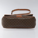 CELINE Macadam Canvas Shoulder Bag PVC Leather Brown Gold Auth BD960-5