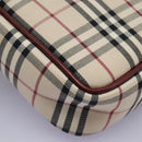 BURBERRY Nova Check Shoulder Bag Canvas Beige Gold Auth BD962-9