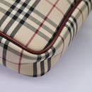 BURBERRY Nova Check Shoulder Bag Canvas Beige Gold Auth BD962-14