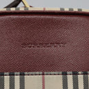 BURBERRY Nova Check Shoulder Bag Canvas Beige Gold Auth BD962-17