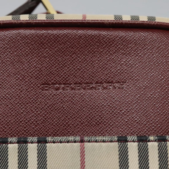 BURBERRY Nova Check Shoulder Bag Canvas Beige Gold Auth BD962