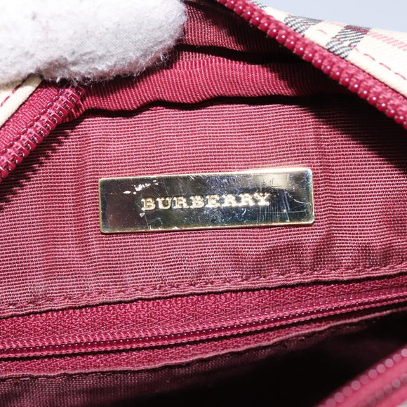 BURBERRY Nova Check Shoulder Bag Canvas Beige Gold Auth BD962