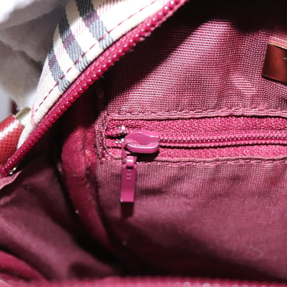 BURBERRY Nova Check Shoulder Bag Canvas Beige Gold Auth BD962