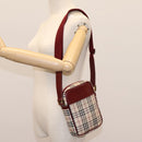 BURBERRY Nova Check Shoulder Bag Canvas Beige Gold Auth BD962-23