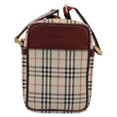 BURBERRY Nova Check Shoulder Bag Canvas Beige Gold Auth BD962-13