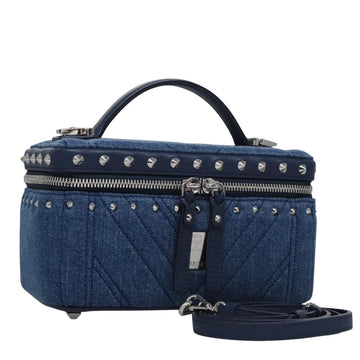MCM Vanity Pouch Denim 2way Blue Auth BD970A