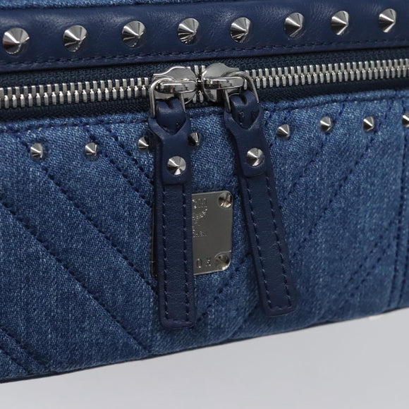 MCM Vanity Pouch Denim 2way Blue Auth BD970A