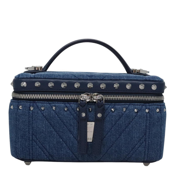 MCM Vanity Pouch Denim 2way Blue Auth BD970A