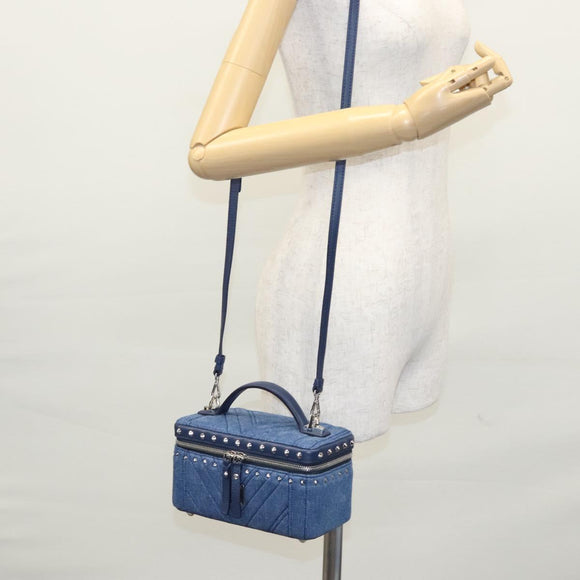 MCM Vanity Pouch Denim 2way Blue Auth BD970A