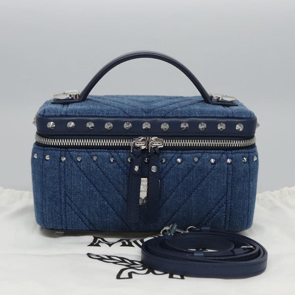 MCM Vanity Pouch Denim 2way Blue Auth BD970A