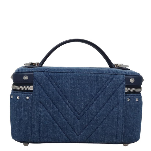 MCM Vanity Pouch Denim 2way Blue Auth BD970V