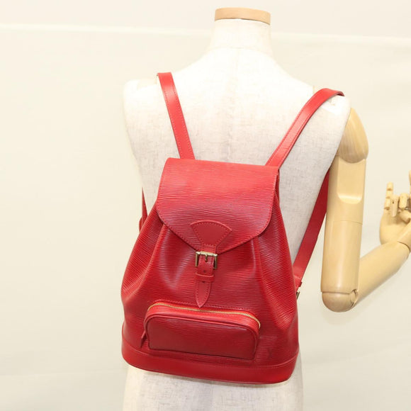 LOUIS VUITTON Epi Montsouris MM Backpack Monaco 700th Red LV Auth BD973SAV