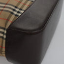 Burberrys Nova Check Tote Bag Canvas Leather Beige Gold Auth BD987-9