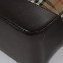 Burberrys Nova Check Tote Bag Canvas Leather Beige Gold Auth BD987-13