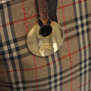 Burberrys Nova Check Tote Bag Canvas Leather Beige Gold Auth BD987-15