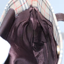 Burberrys Nova Check Tote Bag Canvas Leather Beige Gold Auth BD987-17