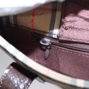 Burberrys Nova Check Tote Bag Canvas Leather Beige Gold Auth BD987-19