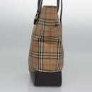 Burberrys Nova Check Tote Bag Canvas Leather Beige Gold Auth BD987-4