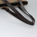 Burberrys Nova Check Tote Bag Canvas Leather Beige Gold Auth BD987-7