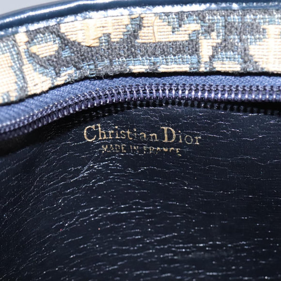 Christian Dior Trotter Canvas Shoulder Bag Navy Auth BD989