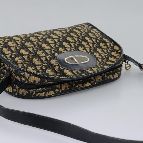 Christian Dior Trotter Canvas Shoulder Bag Navy Auth BD989