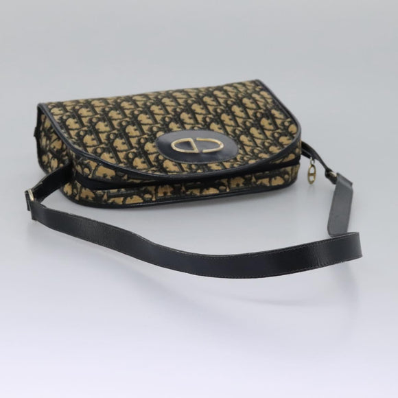 Christian Dior Trotter Canvas Shoulder Bag Navy Auth BD989