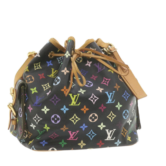 LOUIS VUITTON Monogram Multicolor Noe Shoulder Bag Black M42230 LV Auth am337bSAV