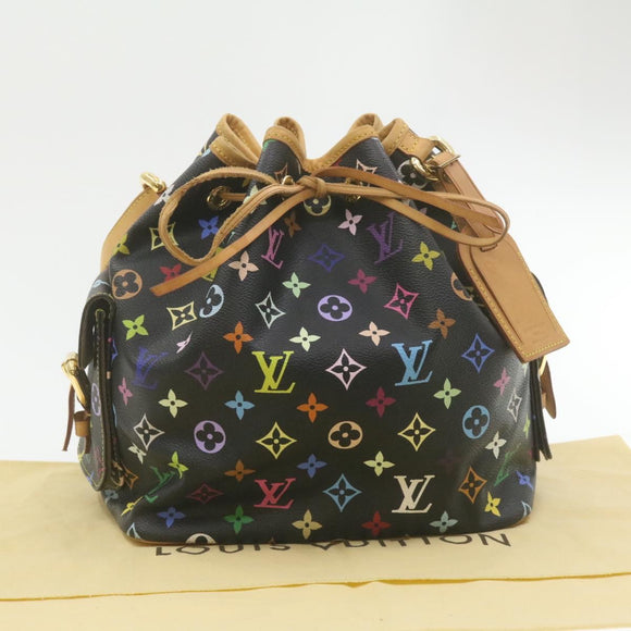 LOUIS VUITTON Monogram Multicolor Noe Shoulder Bag Black M42230 LV Auth am337bAV