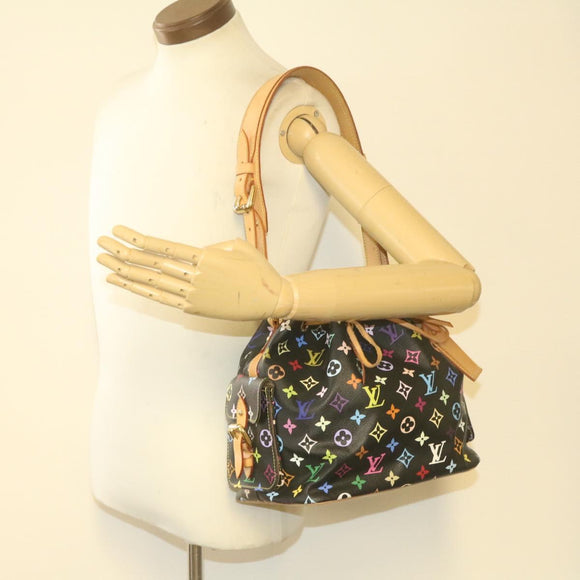 LOUIS VUITTON Monogram Multicolor Noe Shoulder Bag Black M42230 LV Auth am337bAV