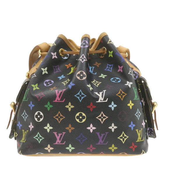 LOUIS VUITTON Monogram Multicolor Noe Shoulder Bag Black M42230 LV Auth am337bSAV