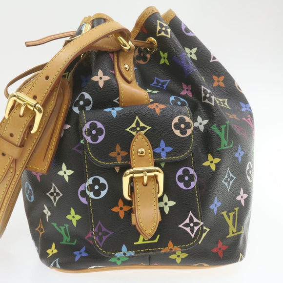 LOUIS VUITTON Monogram Multicolor Noe Shoulder Bag Black M42230 LV Auth am337bAV