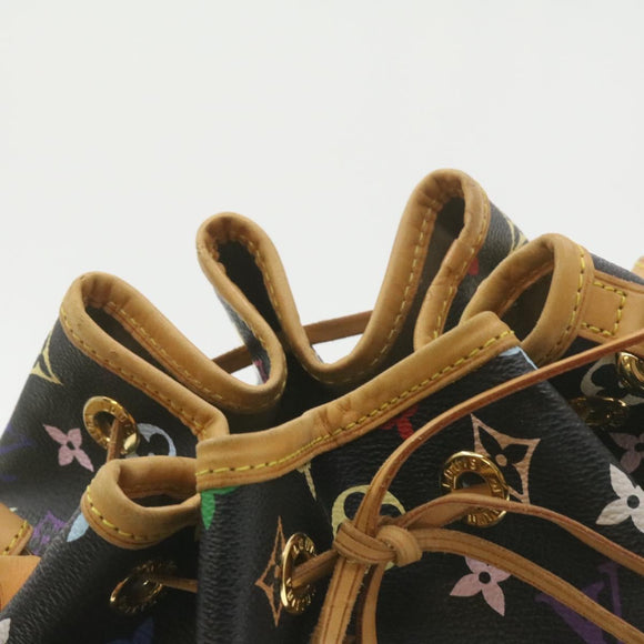 LOUIS VUITTON Monogram Multicolor Noe Shoulder Bag Black M42230 LV Auth am337bAV
